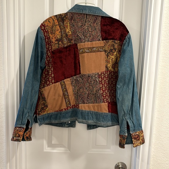 J. Jill denim patchwork jacket. Size M. - Picture 3 of 3